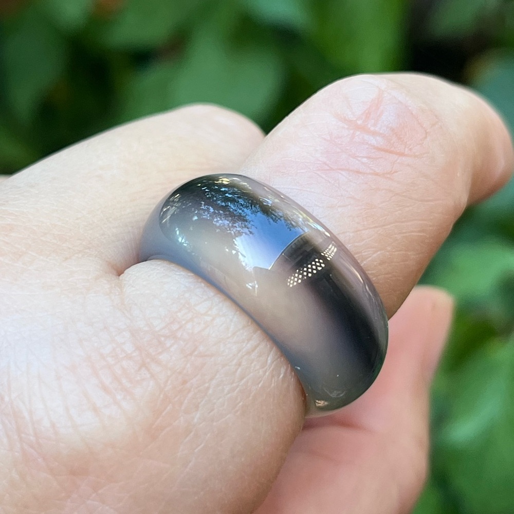 Size 9.5‎ translucent statement agate ring 1490 - Picture 8 of 9